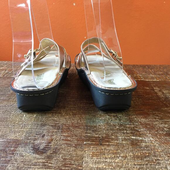 Alegria Colette Strap Sandal Womens 38 7.5-8 Rose Gold Leather Metallic Classic - Picture 5 of 10